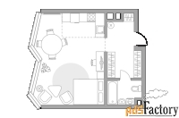1 - комн.  квартира, 43.45 м², 24/39 эт.