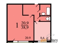 1 - комн.  квартира, 40 м², 1/12 эт.