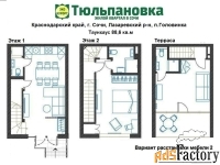 коттедж 88.6 м² на участке 0.4 сот.