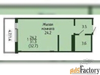 1 - комн.  квартира, 34.7 м², 5/9 эт.