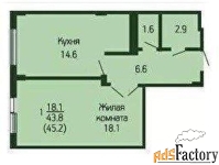 1 - комн.  квартира, 45.2 м², 5/9 эт.