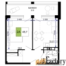 2 - комн.  квартира, 48.7 м², 3/9 эт.