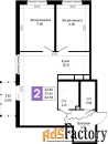 2 - комн.  квартира, 62.53 м², 5/22 эт.