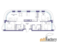 3 - комн.  квартира, 93.8 м², 23/25 эт.