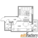 1 - комн.  квартира, 34.2 м², 10/11 эт.
