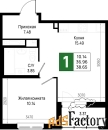 1 - комн.  квартира, 38.65 м², 19/22 эт.