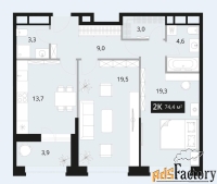 3 - комн.  квартира, 74.4 м², 14/20 эт.