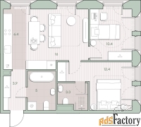 2 - комн.  квартира, 57.4 м², 12/13 эт.