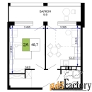2 - комн.  квартира, 48.7 м², 2/9 эт.