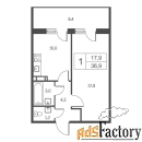 1 - комн.  квартира, 36.9 м², 2/14 эт.
