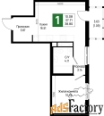 1 - комн.  квартира, 38.8 м², 12/22 эт.