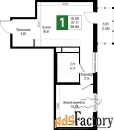 1 - комн.  квартира, 38.8 м², 11/22 эт.