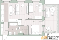 2 - комн.  квартира, 63 м², 2/13 эт.