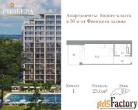 1 - комн.  квартира, 23.6 м², 10/12 эт.