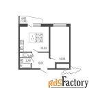 1 - комн.  квартира, 41.84 м², 14/16 эт.