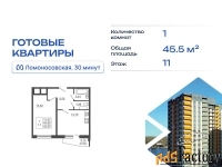 1 - комн.  квартира, 45.5 м², 11/16 эт.