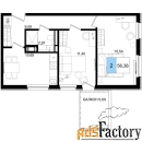2 - комн.  квартира, 56.38 м², 6/9 эт.
