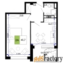 2 - комн.  квартира, 45.7 м², 2/9 эт.