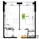2 - комн.  квартира, 49.4 м², 2/9 эт.